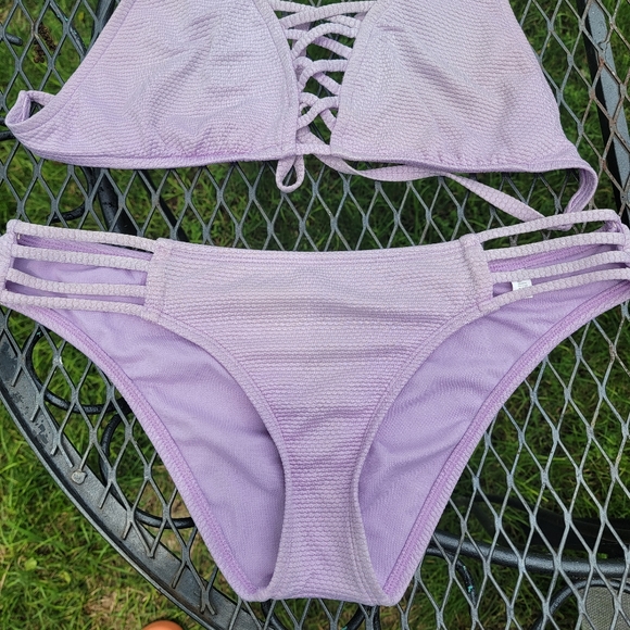 Shade & Shore periwinkle purple bikini 2 pc Sz M - Picture 3 of 10